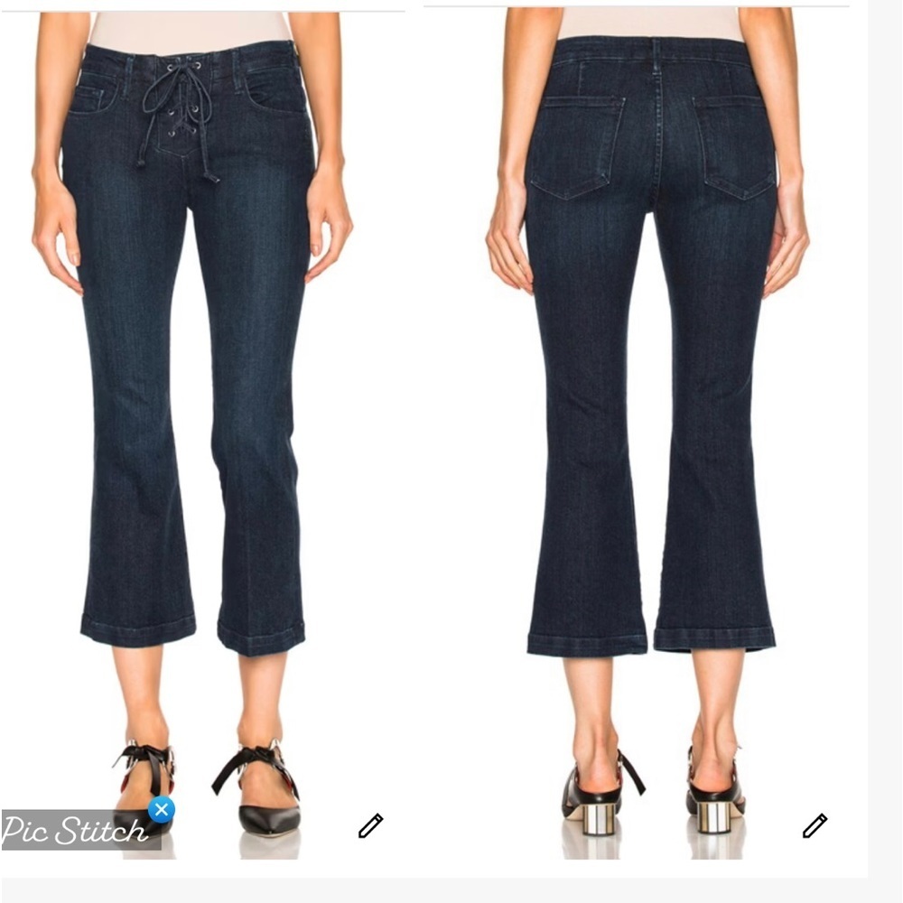 Frame Le Crop Mini Boot Lace Up Hayworth Wash